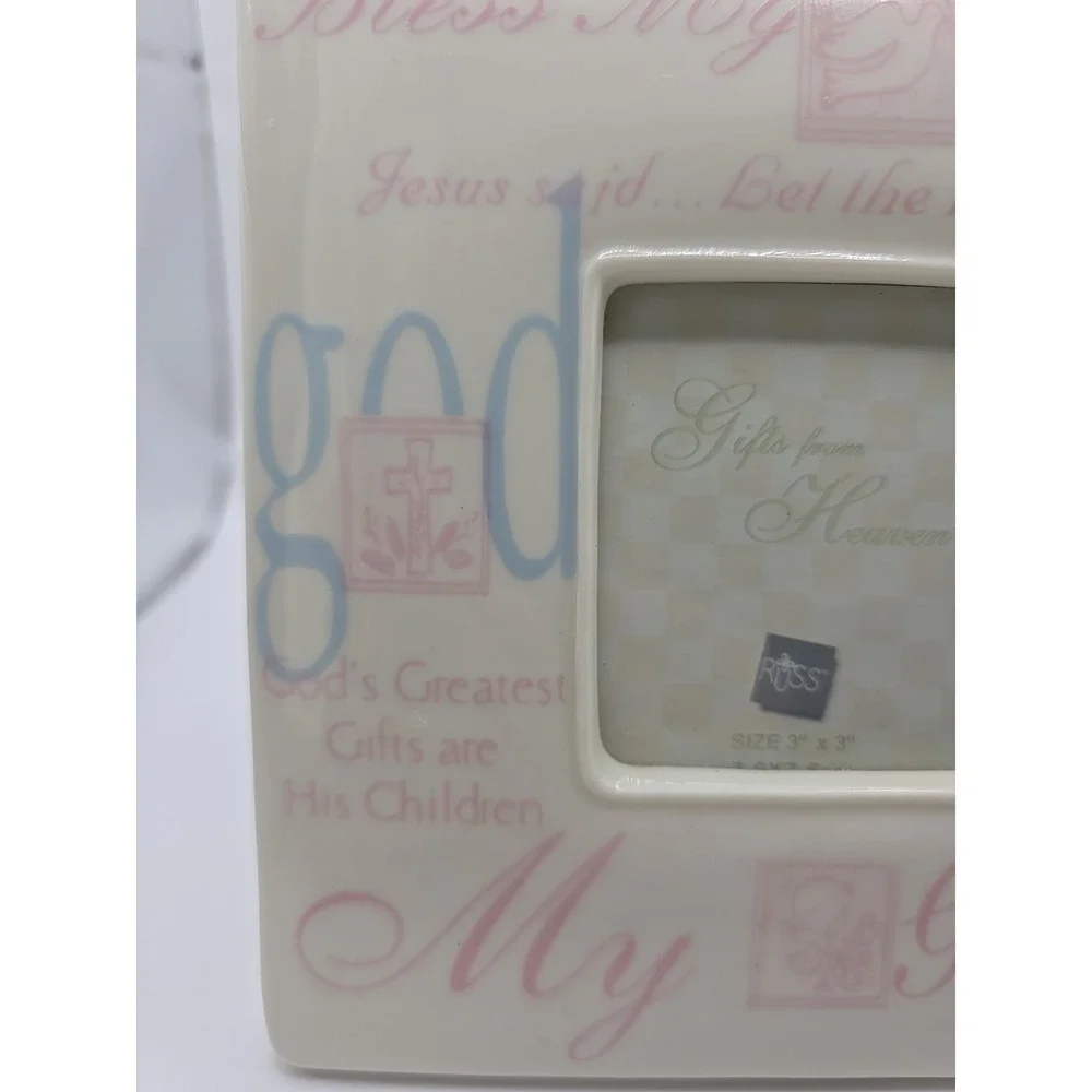 New Gods Greatest Gift 3x3‎ Picture Frame Godchild Pastel Colors Baby Boy Girl